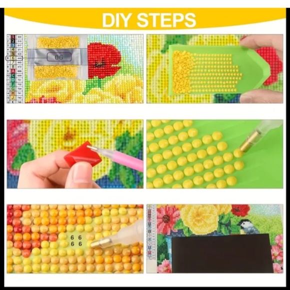 NWT!  DIY Diamond Craft Kit of a Gorgeous Floral White Kitten with Flourishes! - Picture 7 of 9